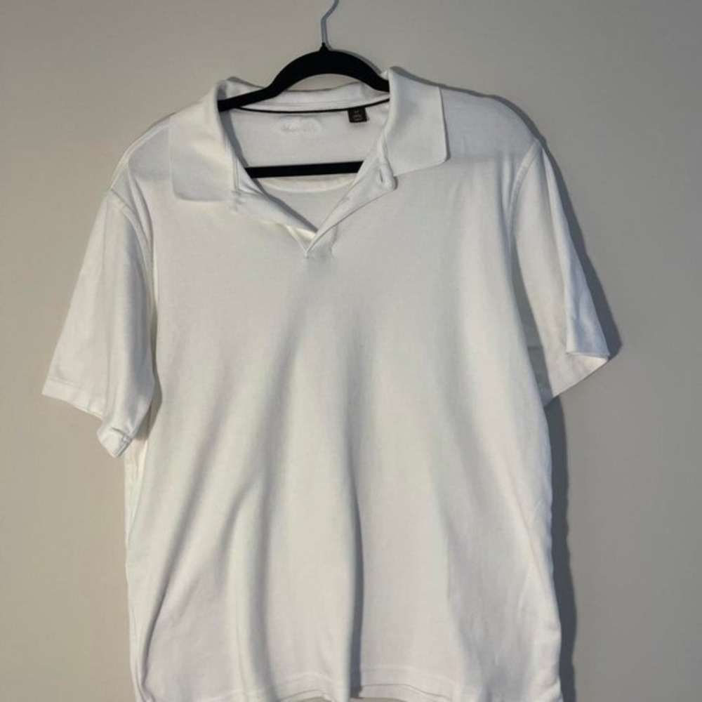 White cotton Tasso Elba polo shirt Medium